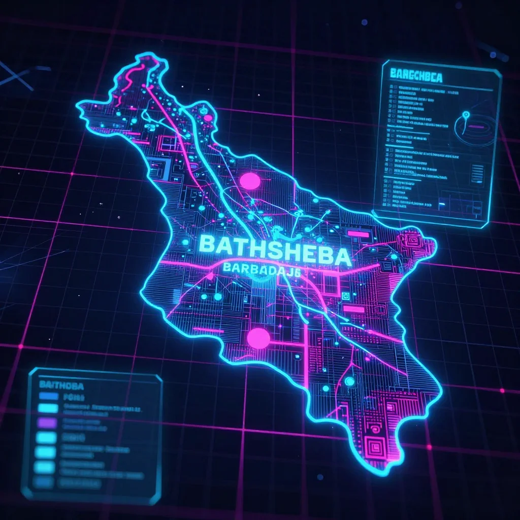Bathsheba, Barbados Cyberpunk Map