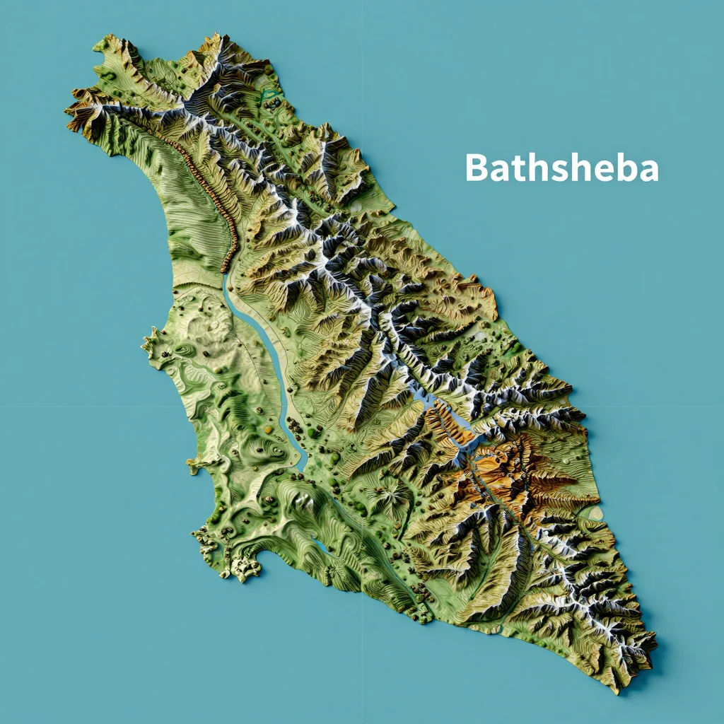 Bathsheba, Barbados Topographic Map