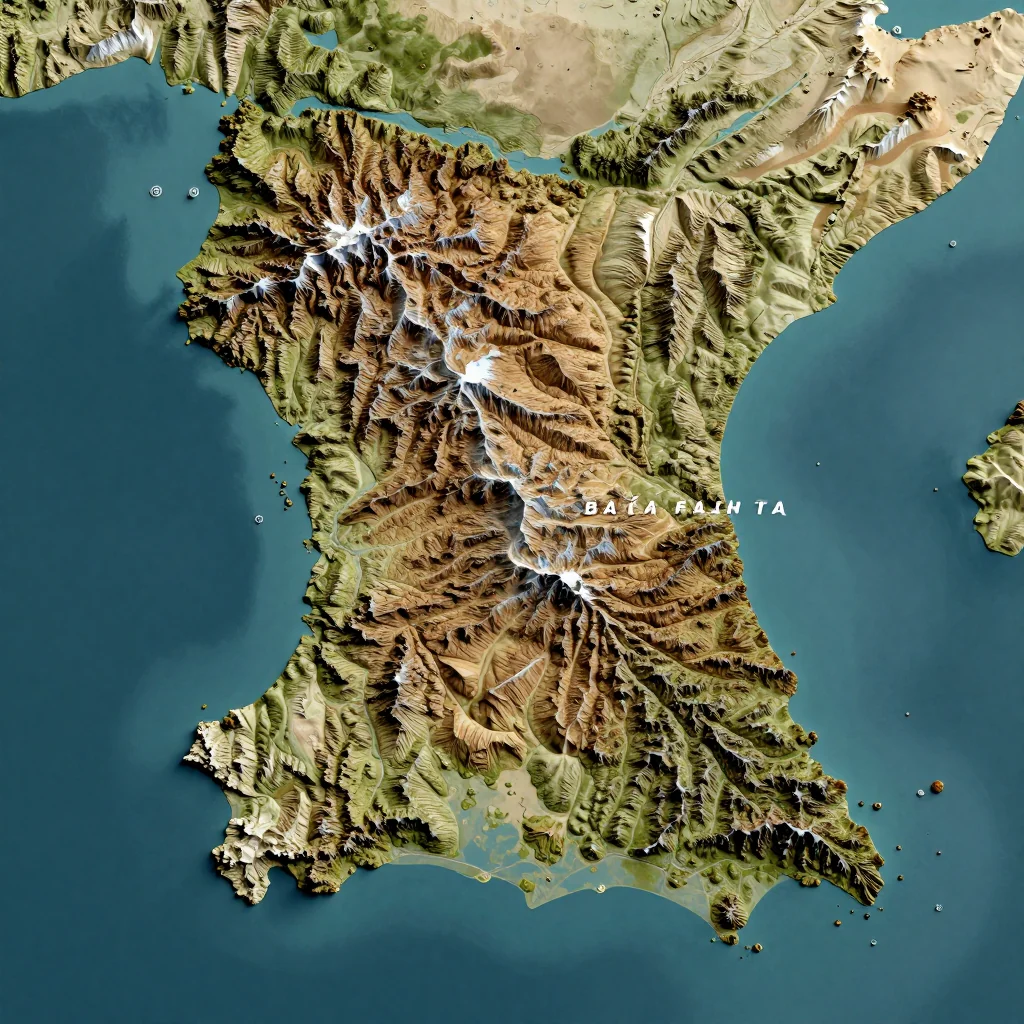 Baía Farta, Angola Topographic Map
