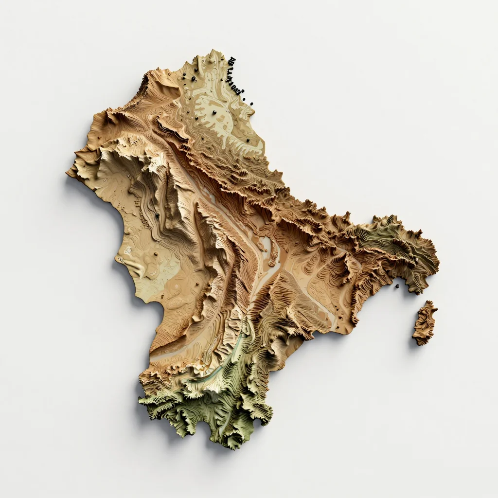 Baía Farta, Angola 3D Topographic