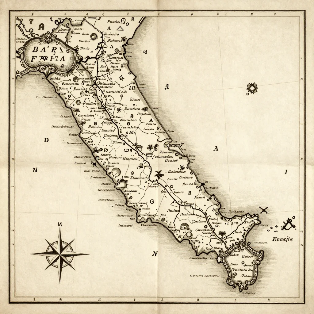 Baía Farta, Angola Vintage Map