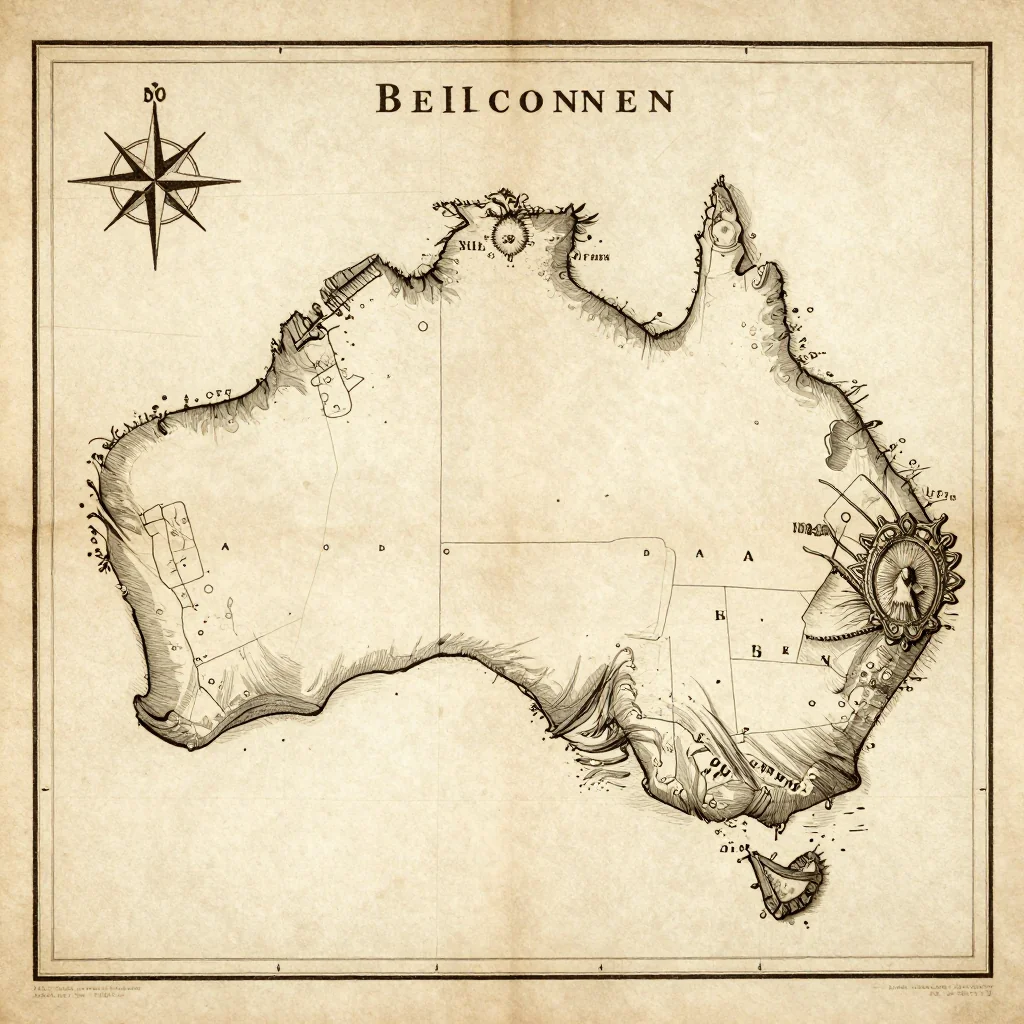 Belconnen, Australia Vintage Map
