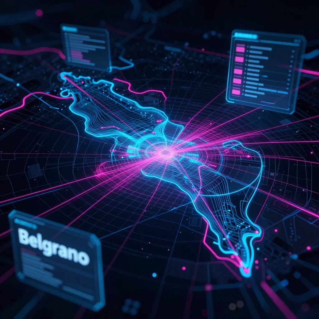 Belgrano, Argentina Cyberpunk Map