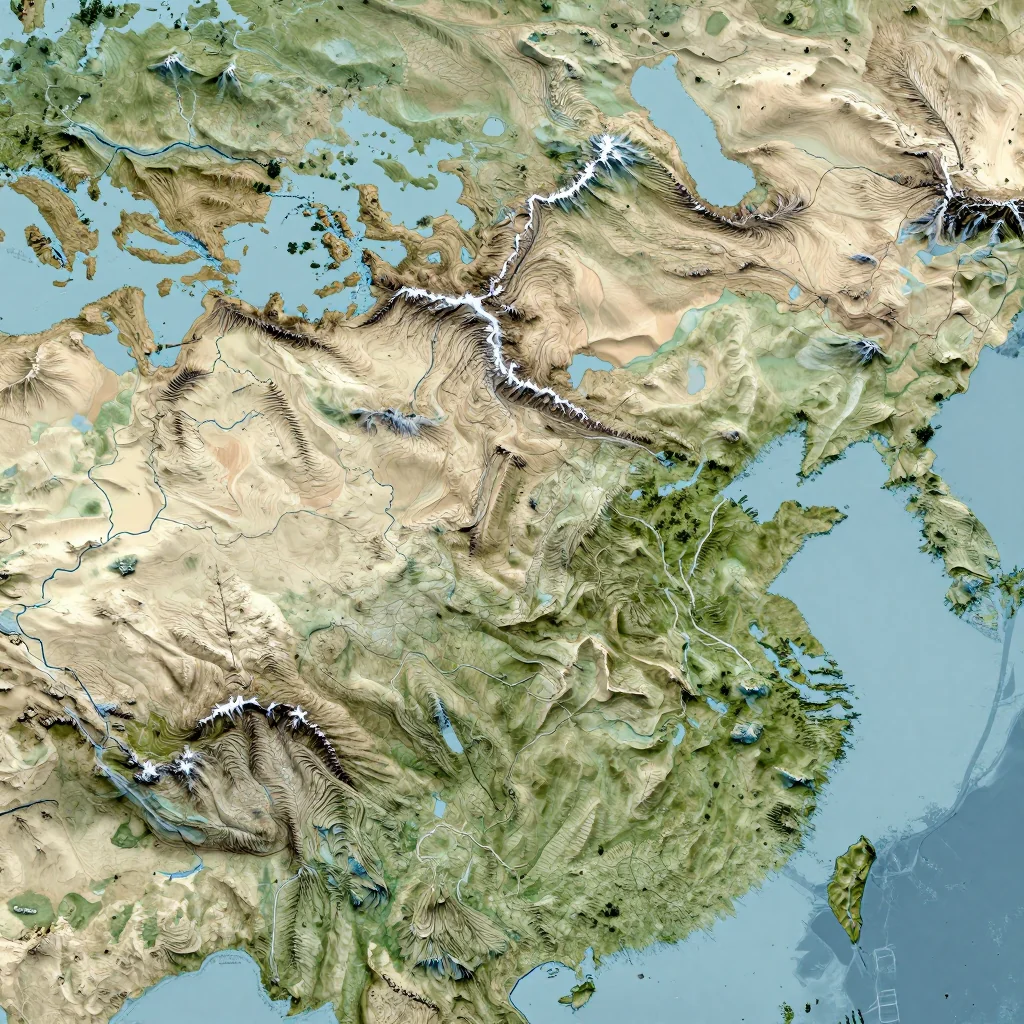 Physical geography map showing terrain, mountains, rivers, and natural features of Benin