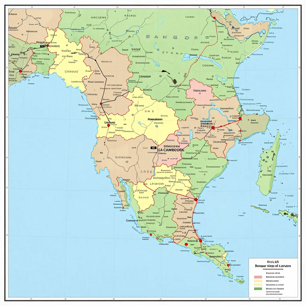 Political map showing borders, administrative divisions, major cities, and capital of Benque Viejo el Carmen, Belize