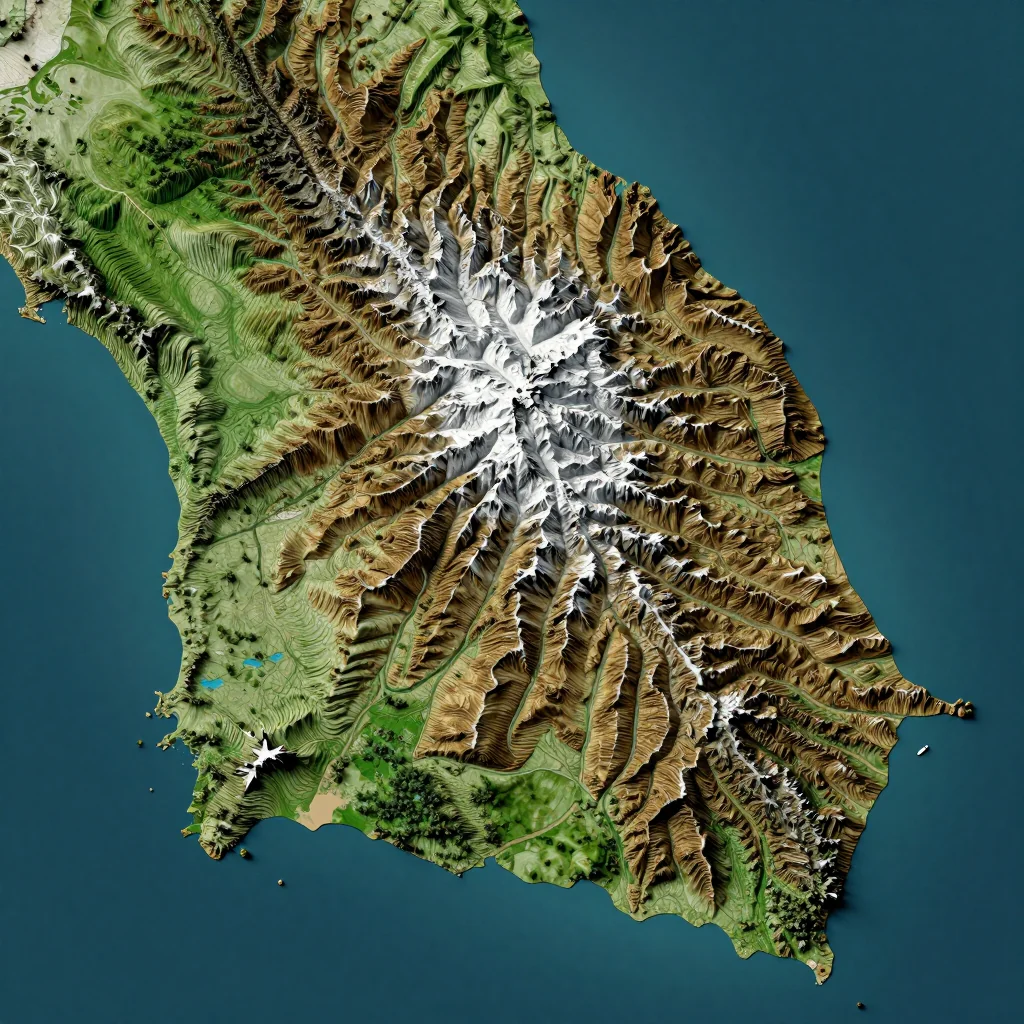 3D topographic map showing elevation contours, mountain ranges, and terrain features of Benque Viejo el Carmen, Belize