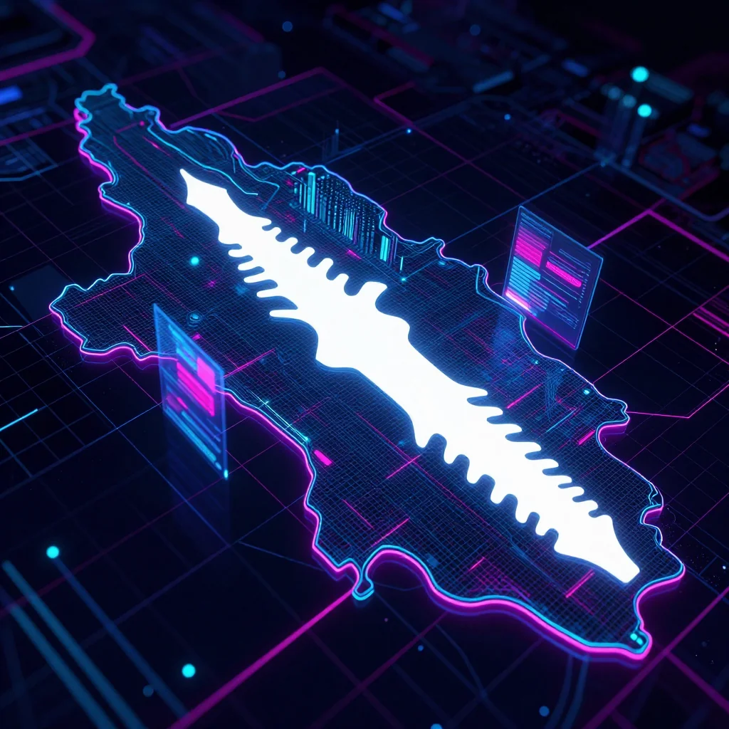 Berat, Albania Cyberpunk Map