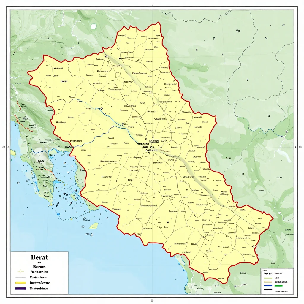 Berat, Albania Political Map
