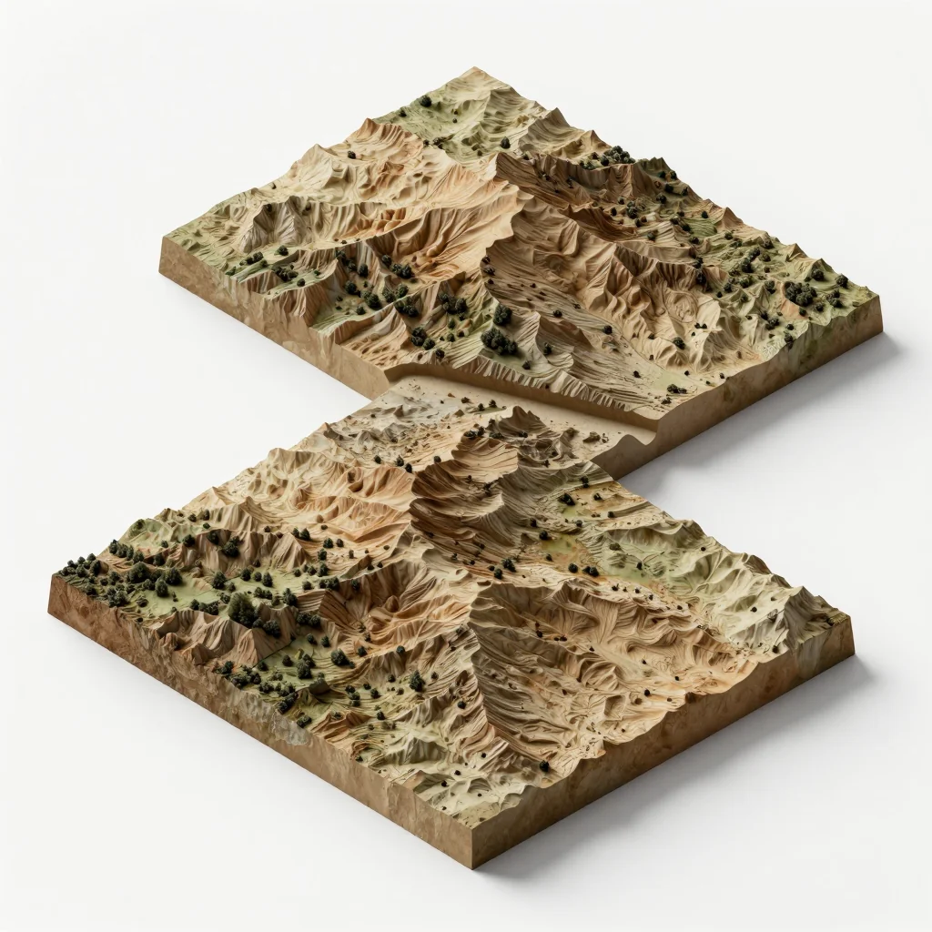 Isometric 3D topographic visualization showing elevation and terrain of Bermuda