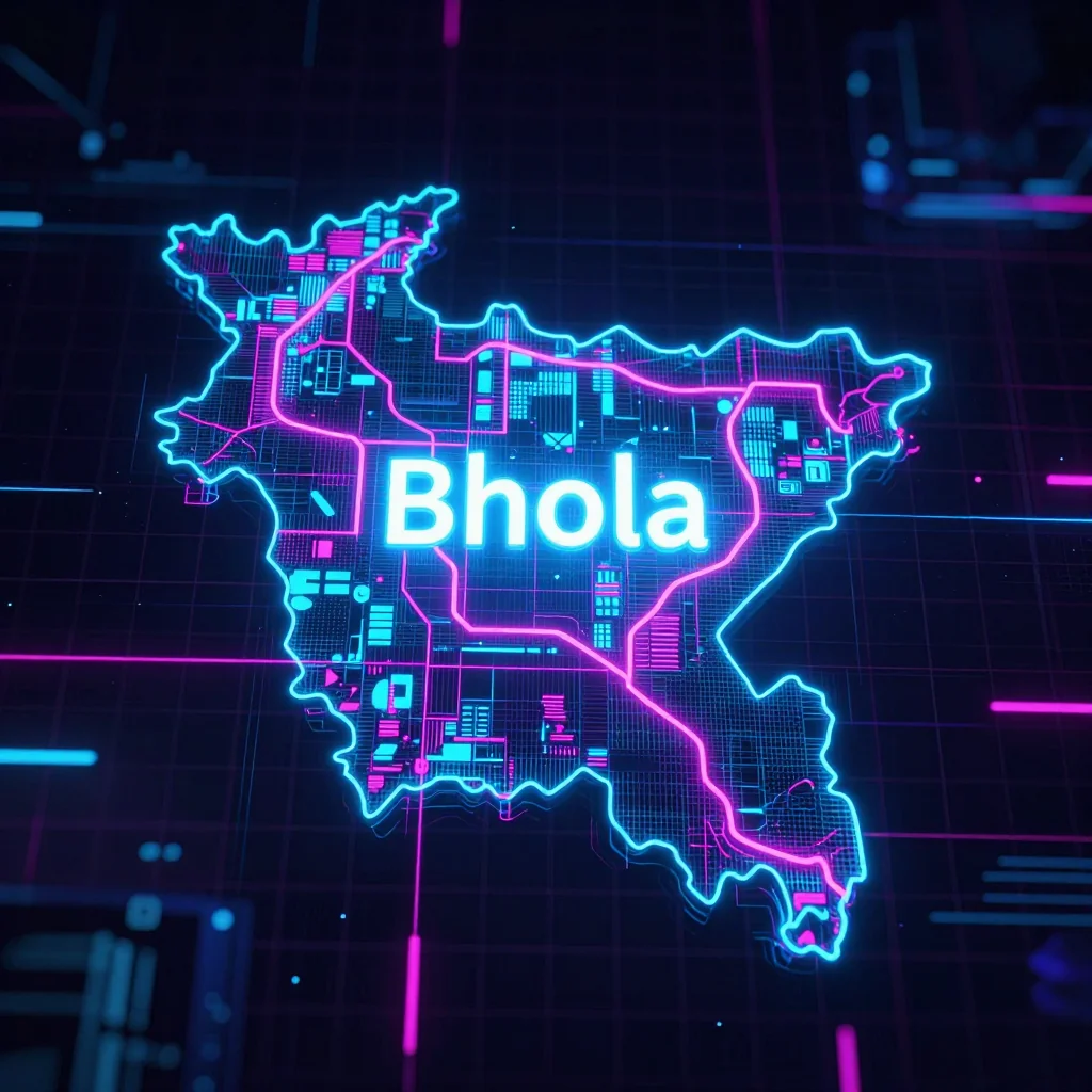 Bhola, Bangladesh Cyberpunk Map