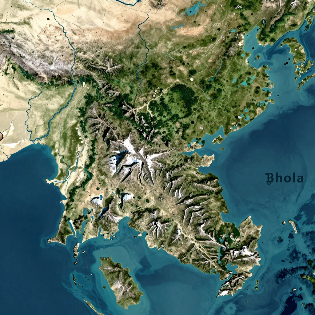 Bhola, Bangladesh Physical Geography Map