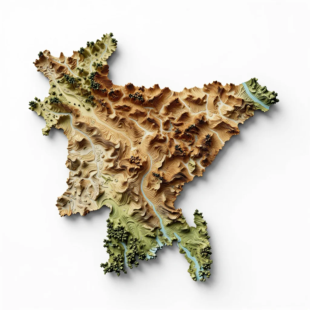 Bhola, Bangladesh 3D Topographic