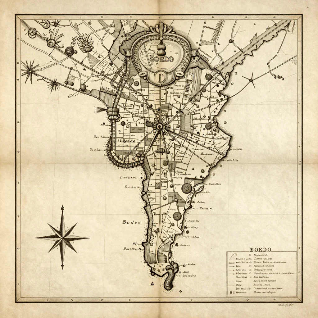 Boedo, Argentina Vintage Map