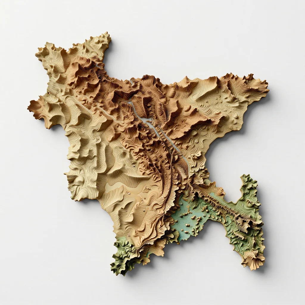 Bogra, Bangladesh 3D Topographic