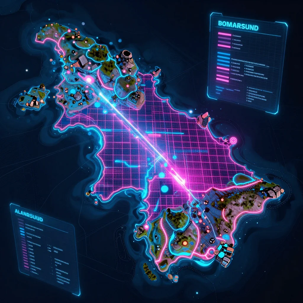 Bomarsund, Aland Islands Cyberpunk Map