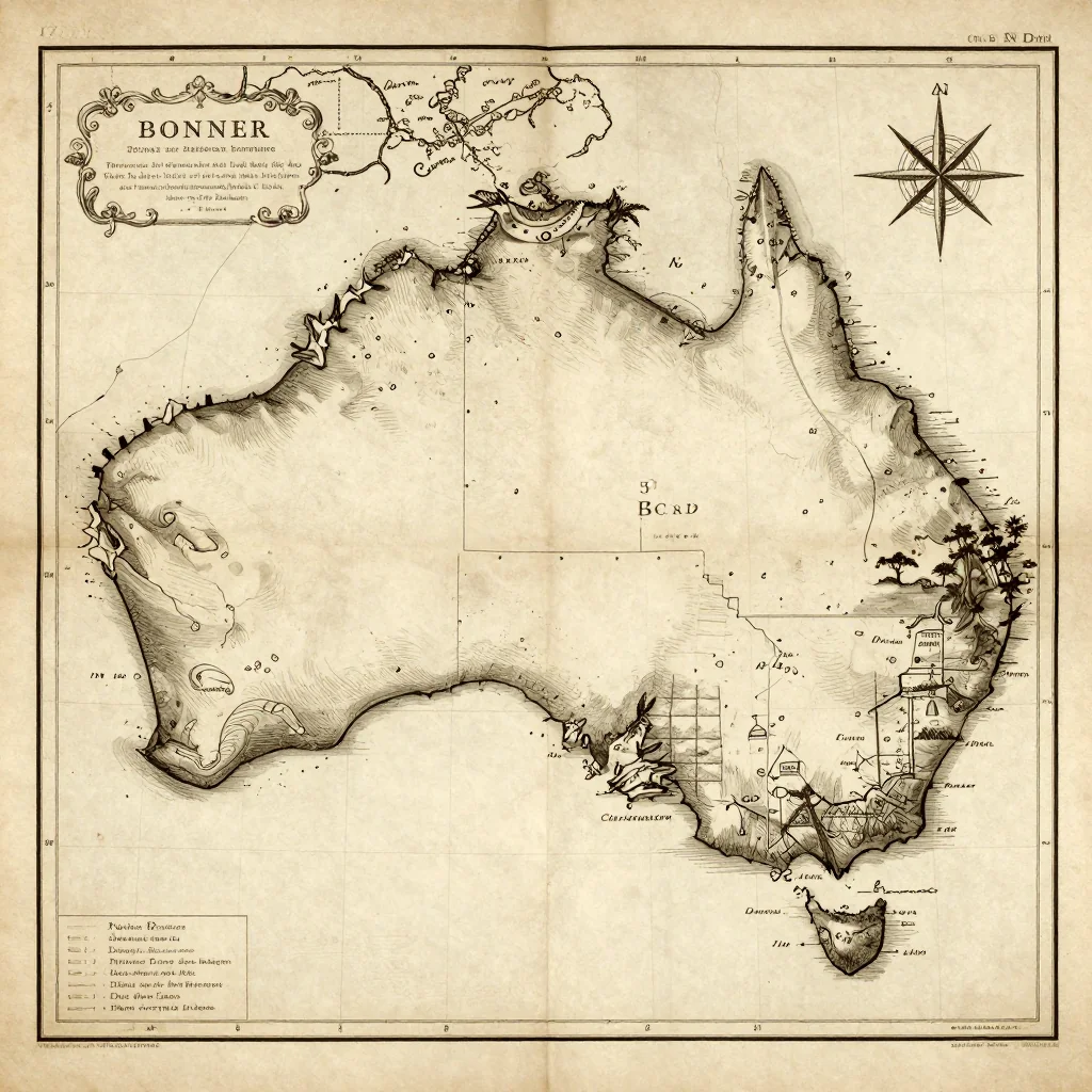 Bonner, Australia Vintage Map