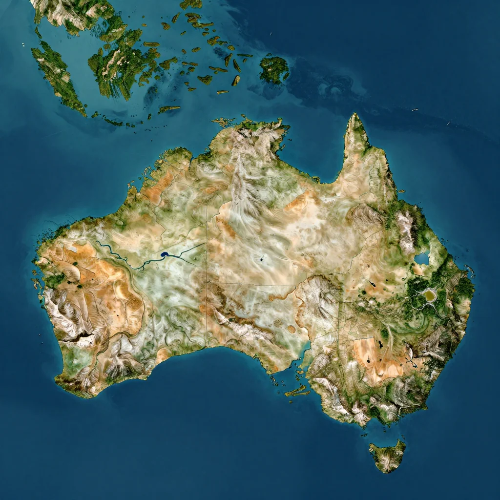 Bonython, Australia Physical Geography Map