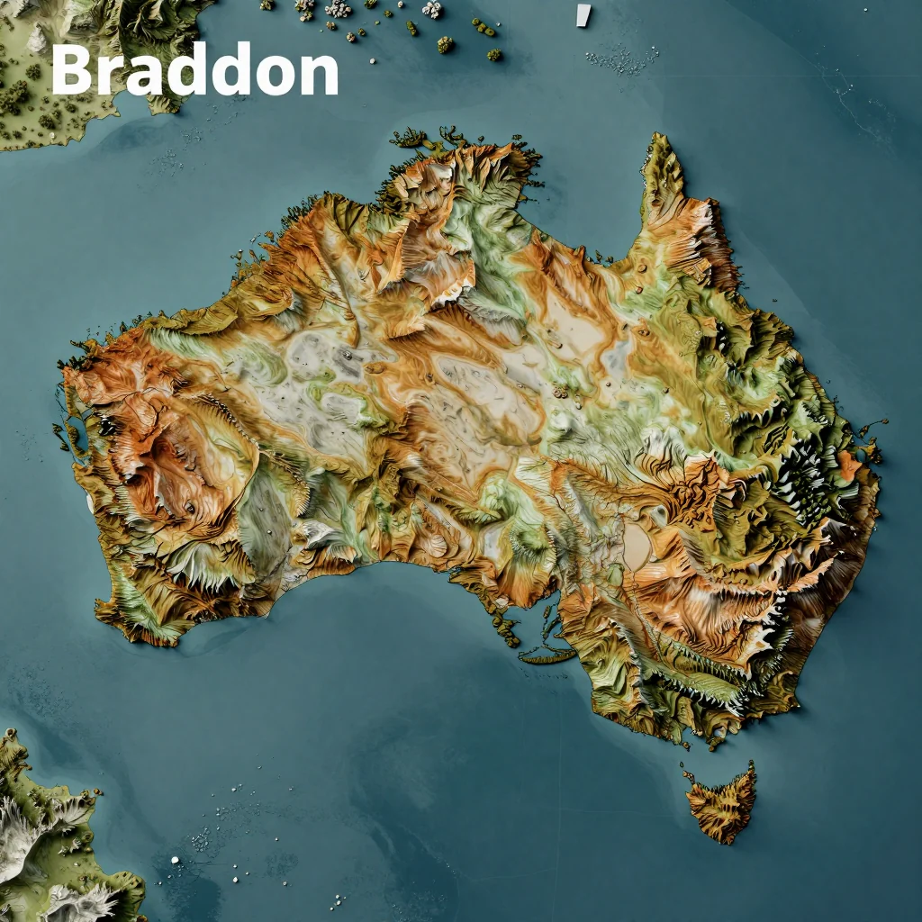 Braddon, Australia Topographic Map