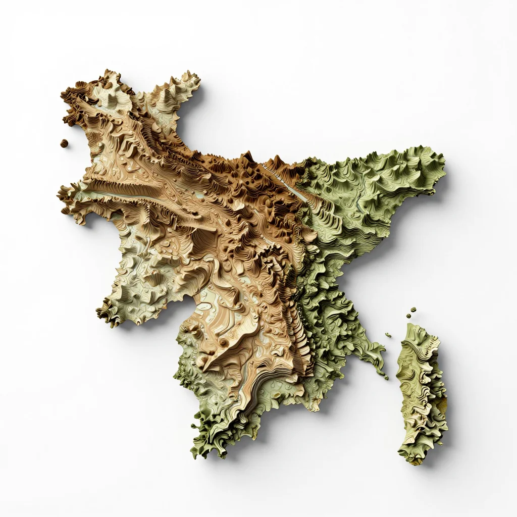Brahmanbaria, Bangladesh 3D Topographic