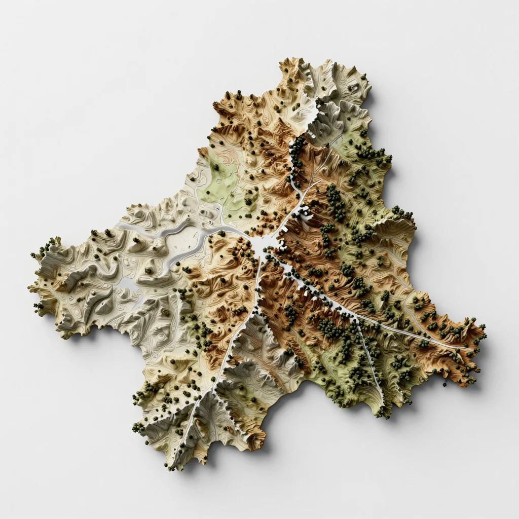 Breitenbrunn, Austria 3D Topographic