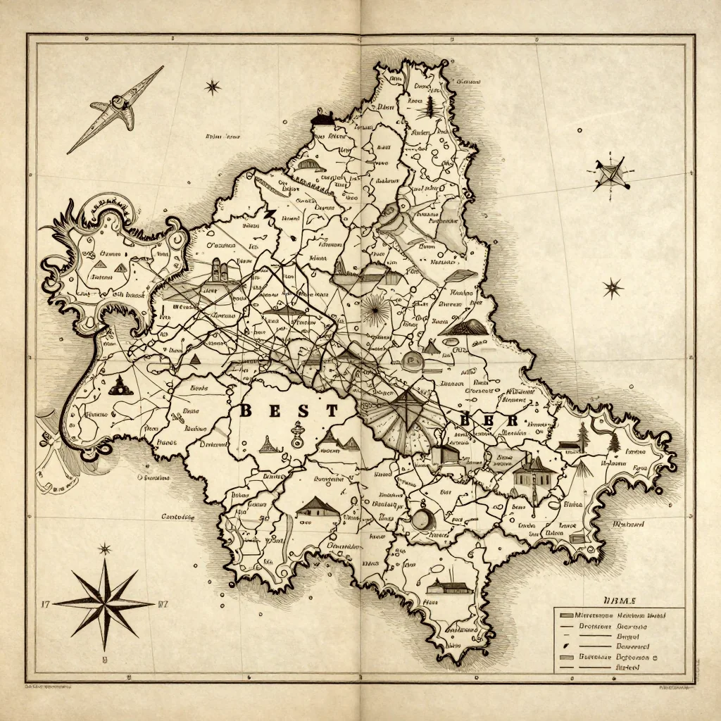 Brest, Belarus Vintage Map