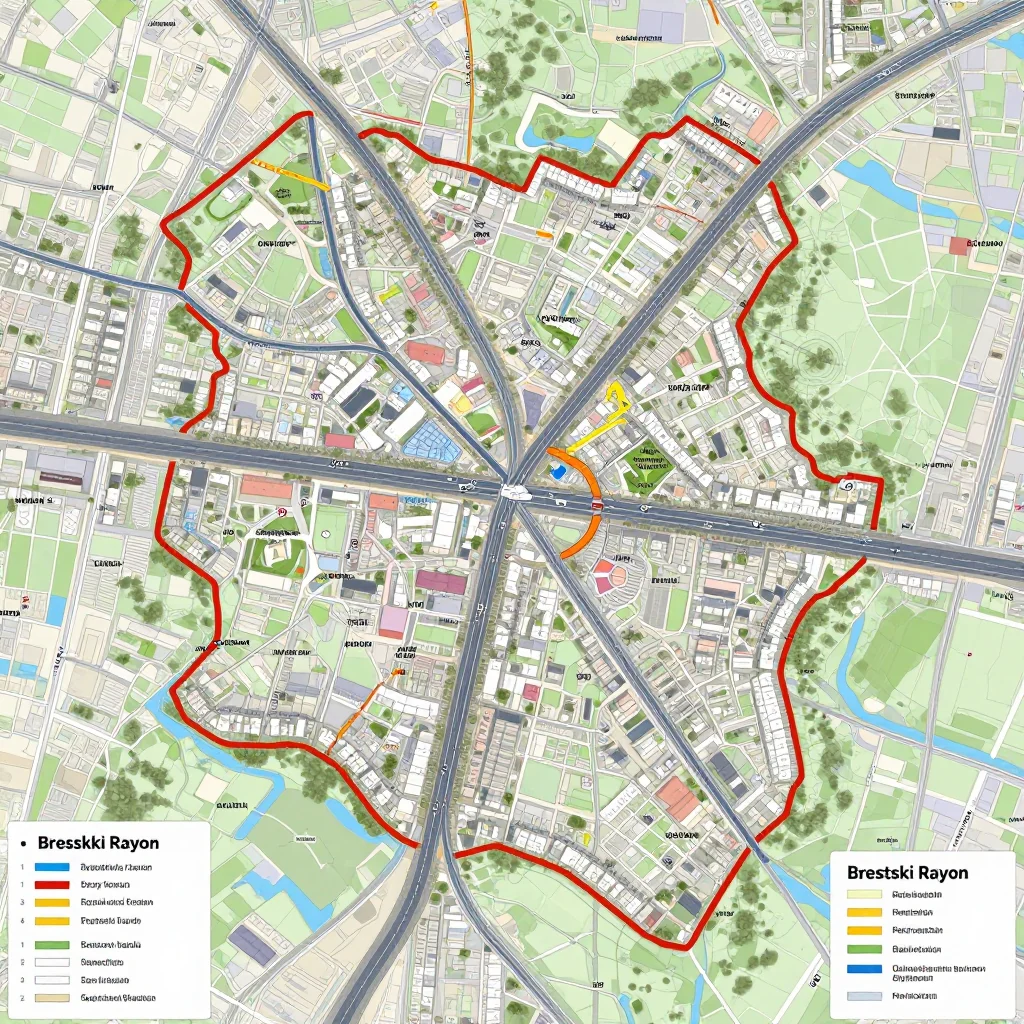 Brestski Rayon, Belarus Street Map