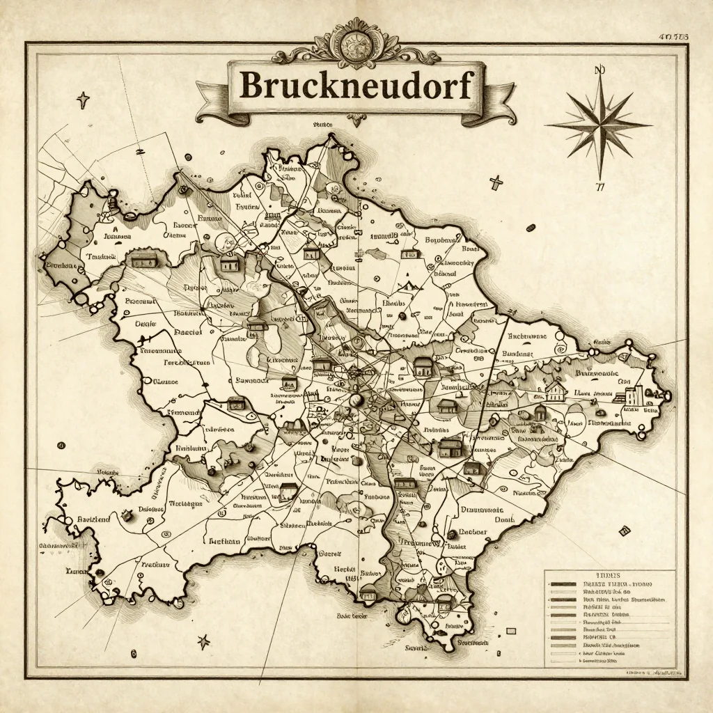 Bruckneudorf, Austria Vintage Map