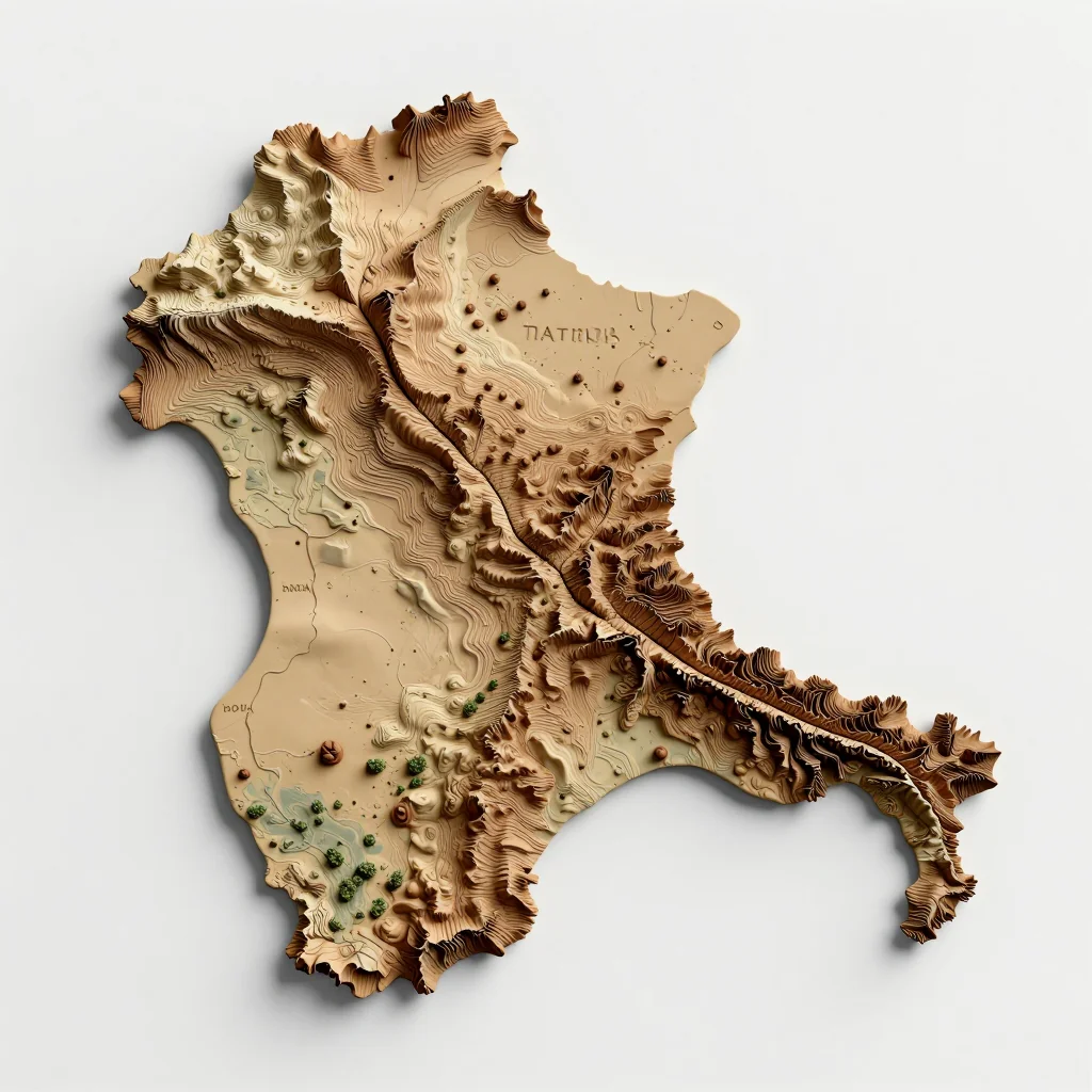 Bula Atumba, Angola 3D Topographic