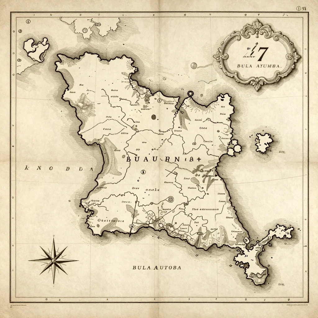 Bula Atumba, Angola Vintage Map