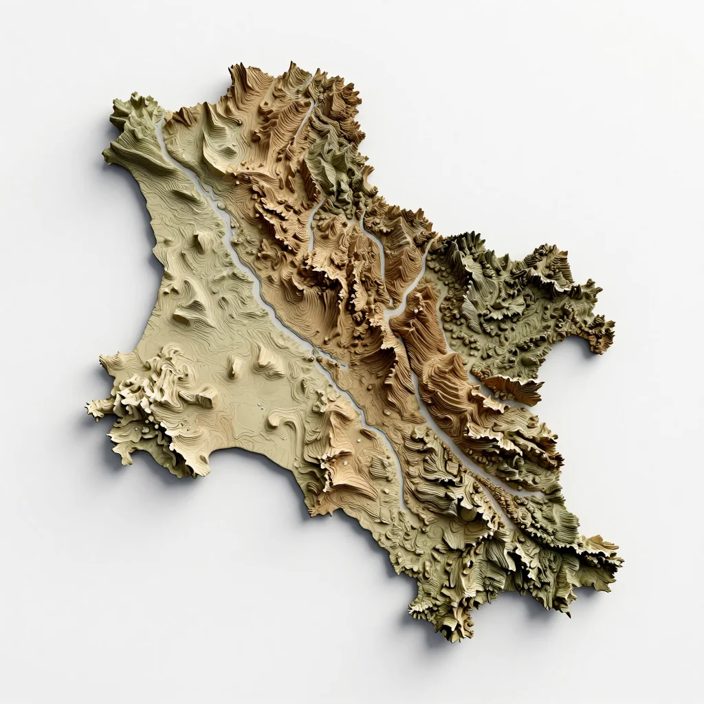 Byaroza, Belarus 3D Topographic