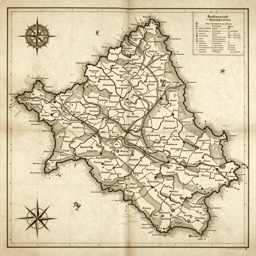 Byelaazyorsk, Belarus Vintage Map