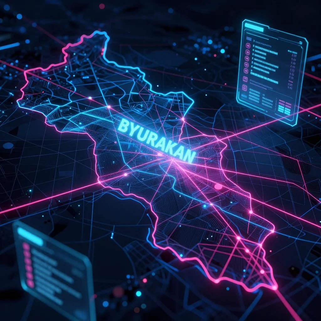 Byurakan, Armenia Cyberpunk Map