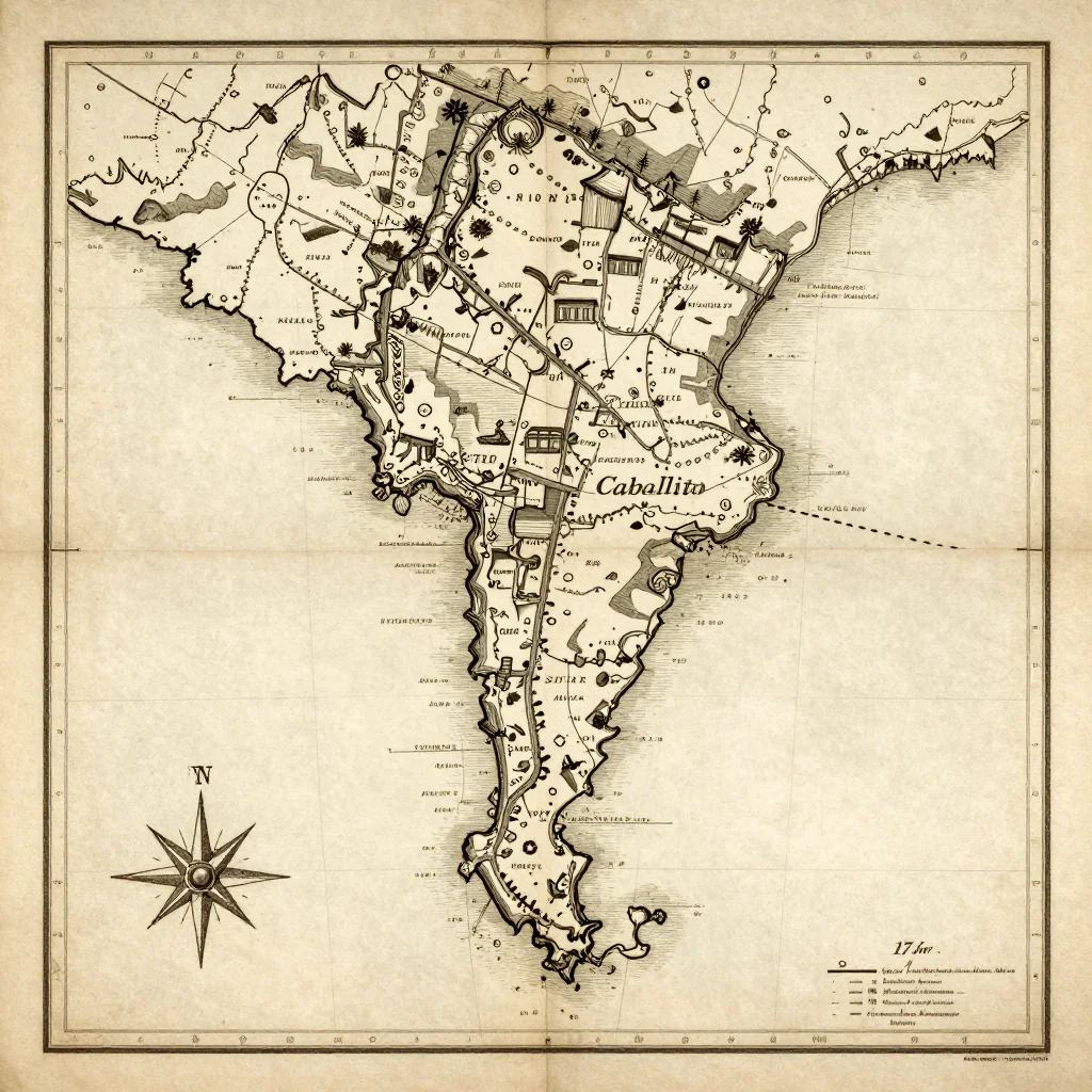 Caballito, Argentina Vintage Map