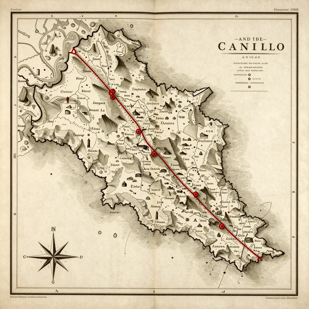 Canillo, Andorra Vintage Map
