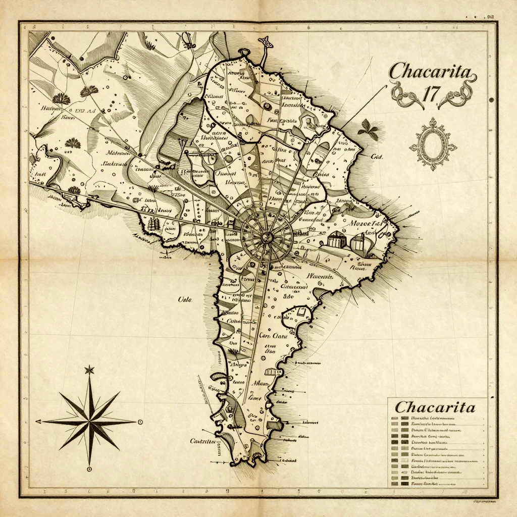 Chacarita, Argentina Vintage Map