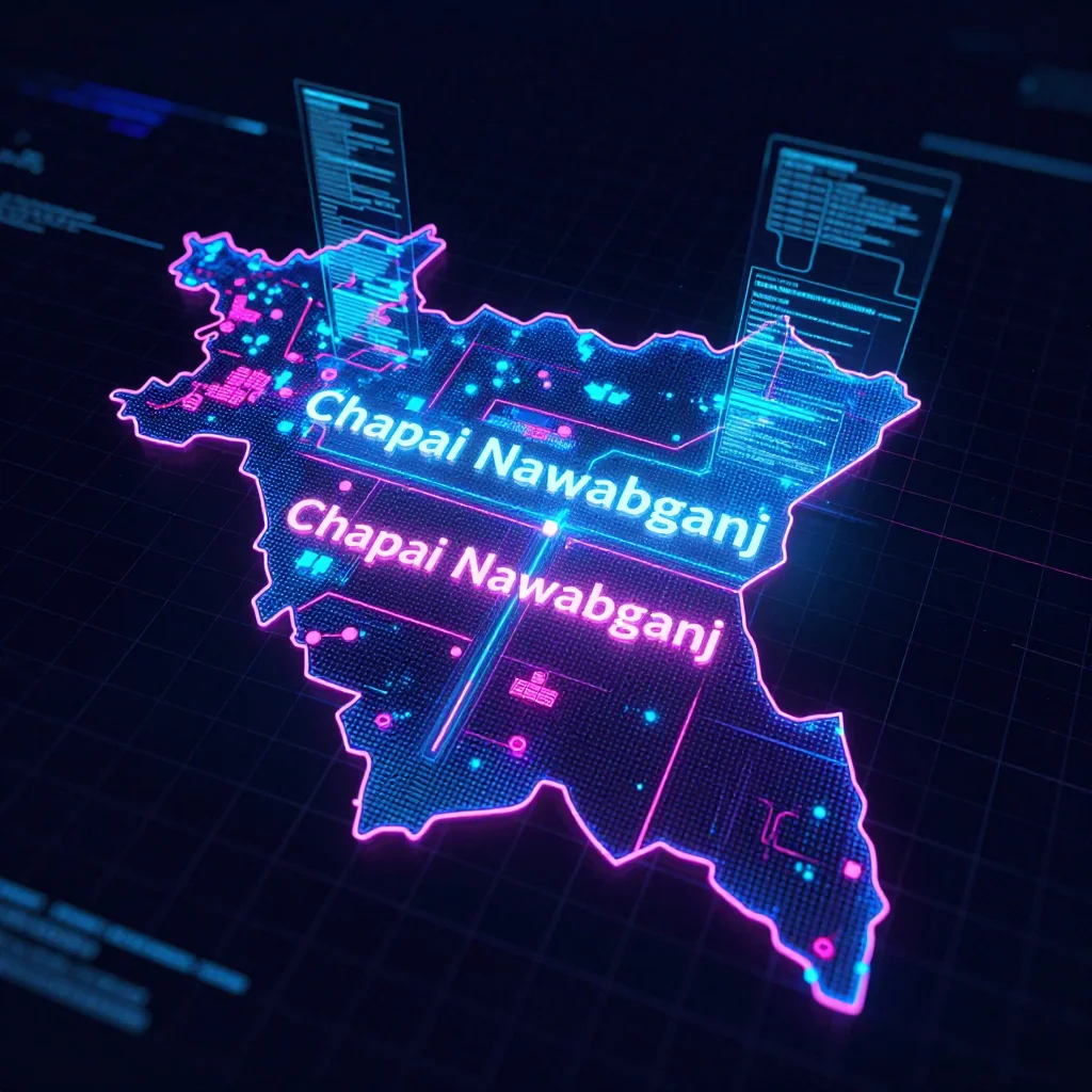 Chapai Nawabganj, Bangladesh Cyberpunk Map