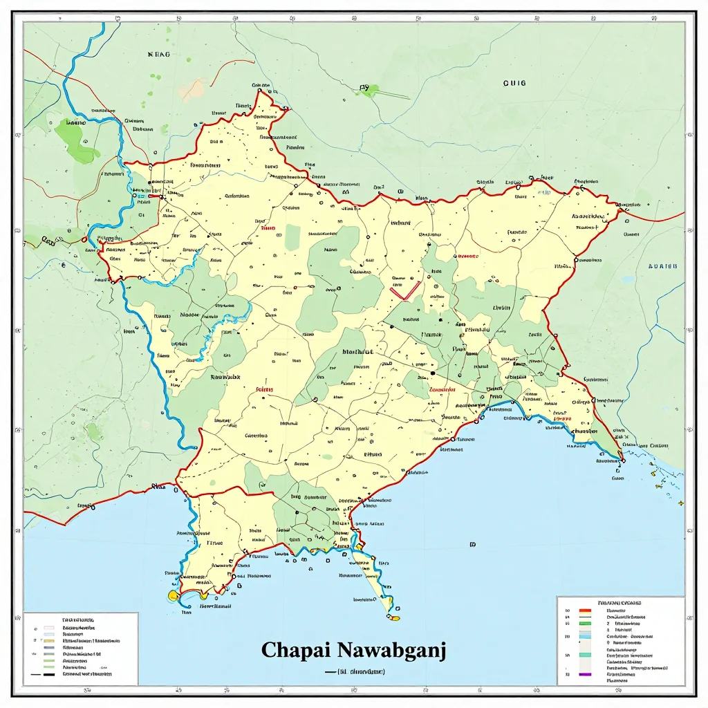 Chapai Nawabganj, Bangladesh Political Map