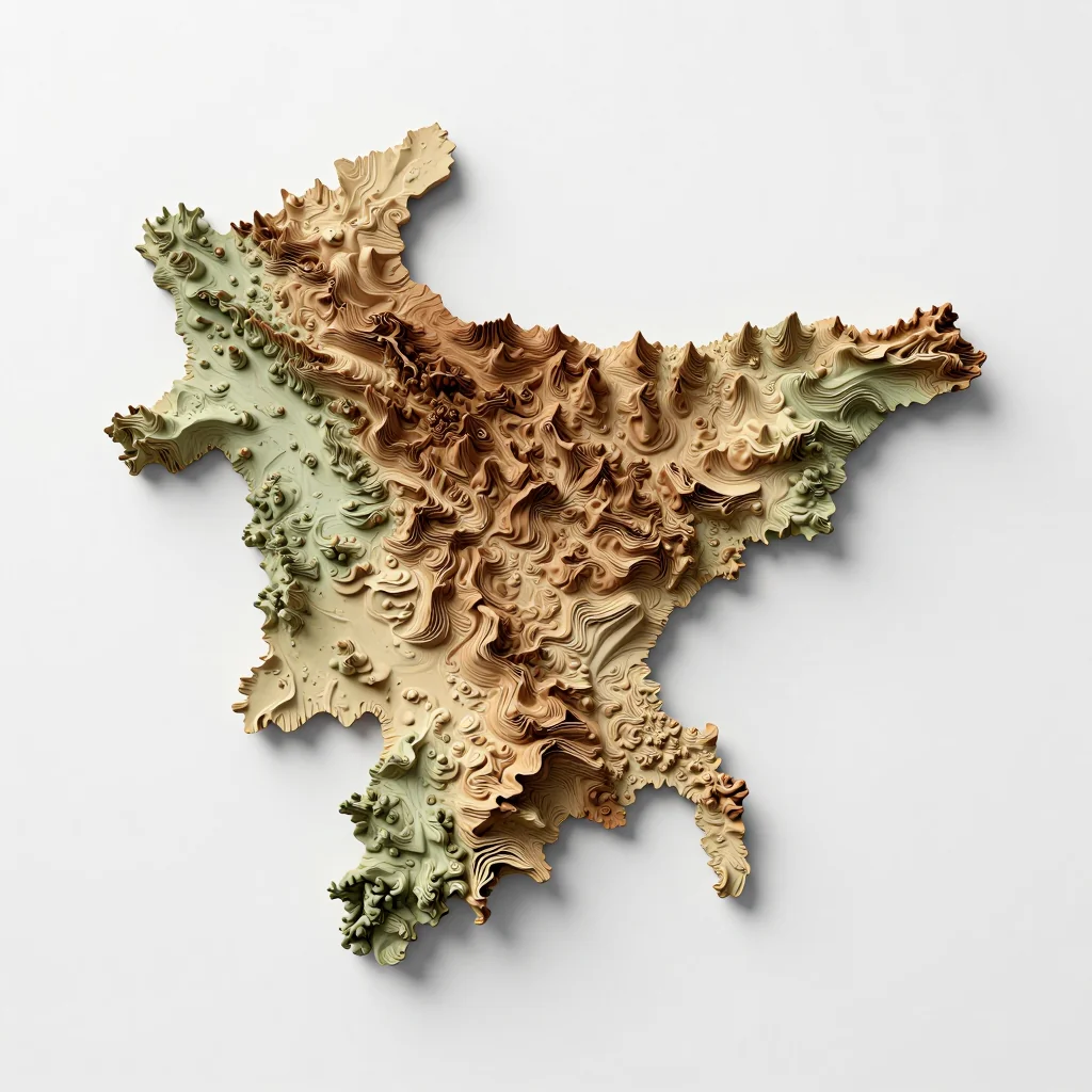 Chapai Nawabganj, Bangladesh 3D Topographic