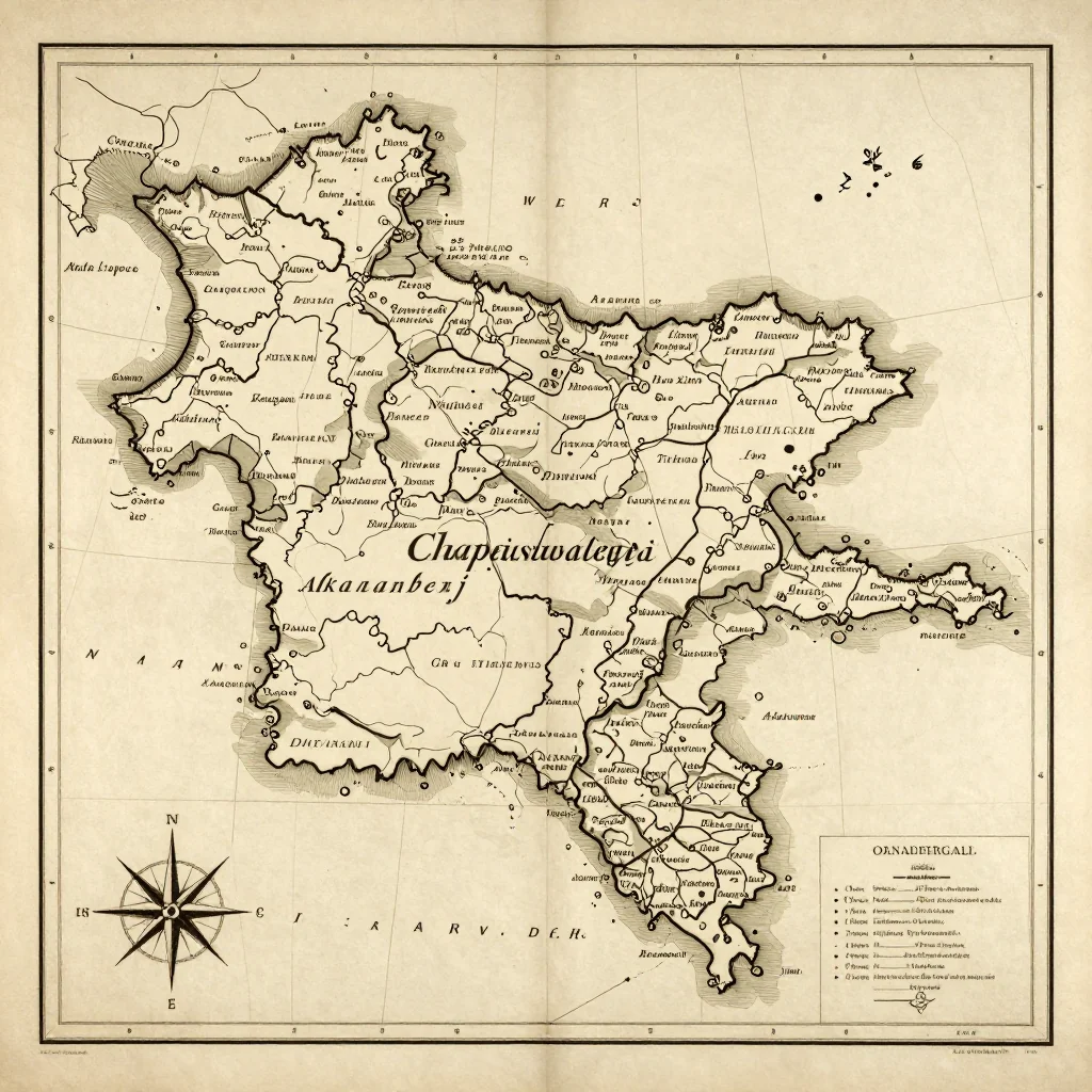 Chapai Nawabganj, Bangladesh Vintage Map