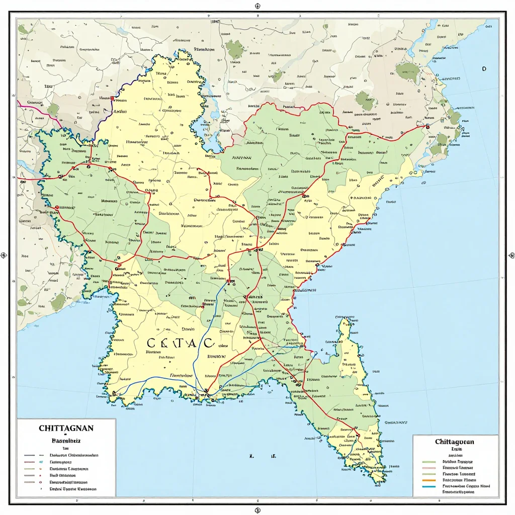 Chittagong, Bangladesh Political Map