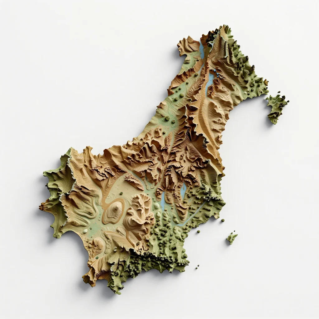 Codrington, Antigua and Barbuda 3D Topographic