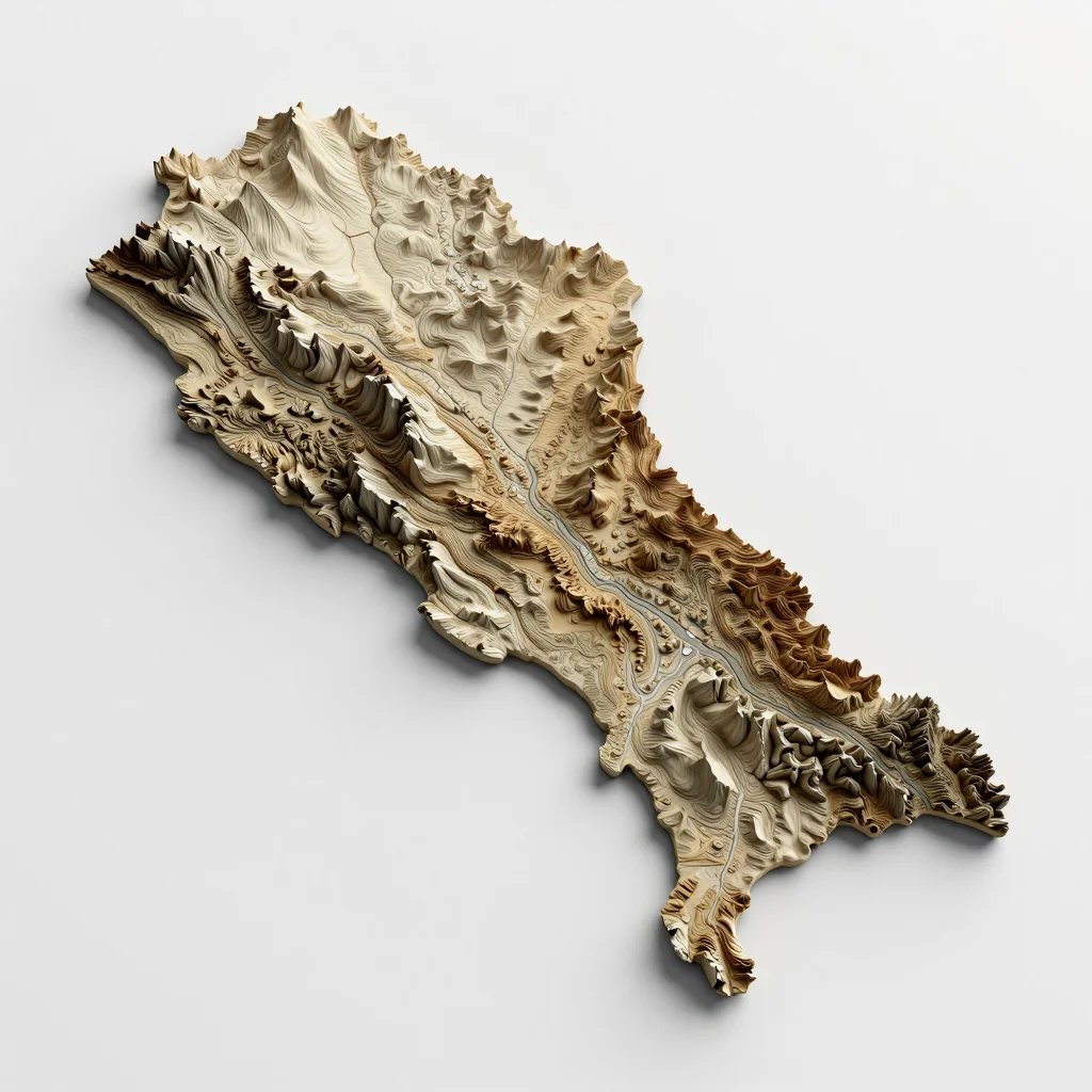 Coghlan, Argentina 3D Topographic