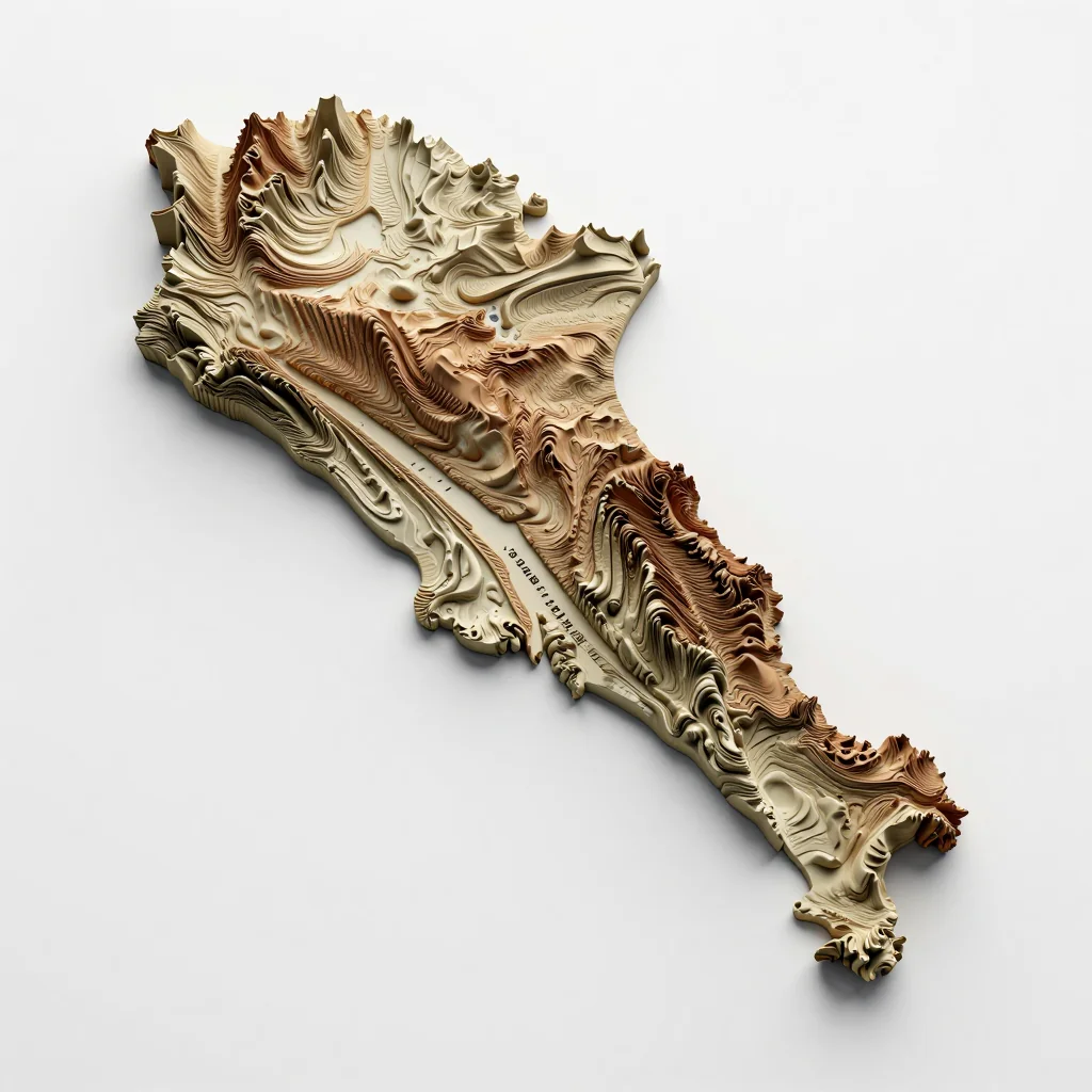 Colegiales, Argentina 3D Topographic