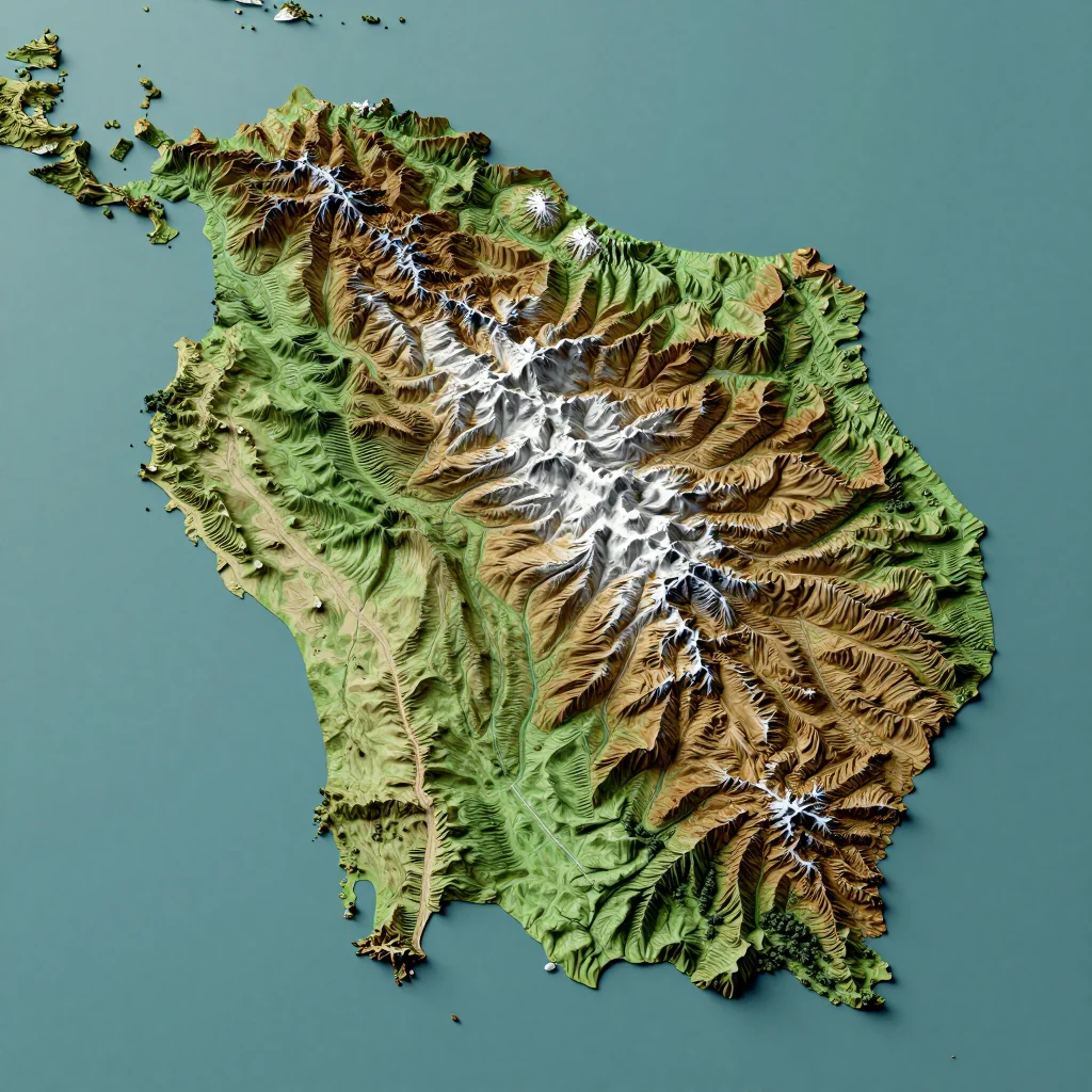3D topographic map showing elevation contours, mountain ranges, and terrain features of Corozal, Belize