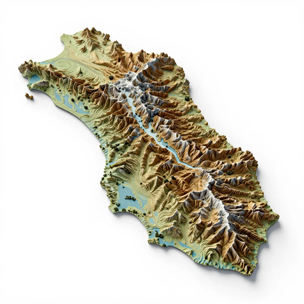 Isometric 3D topographic visualization showing elevation and terrain of Corozal, Belize