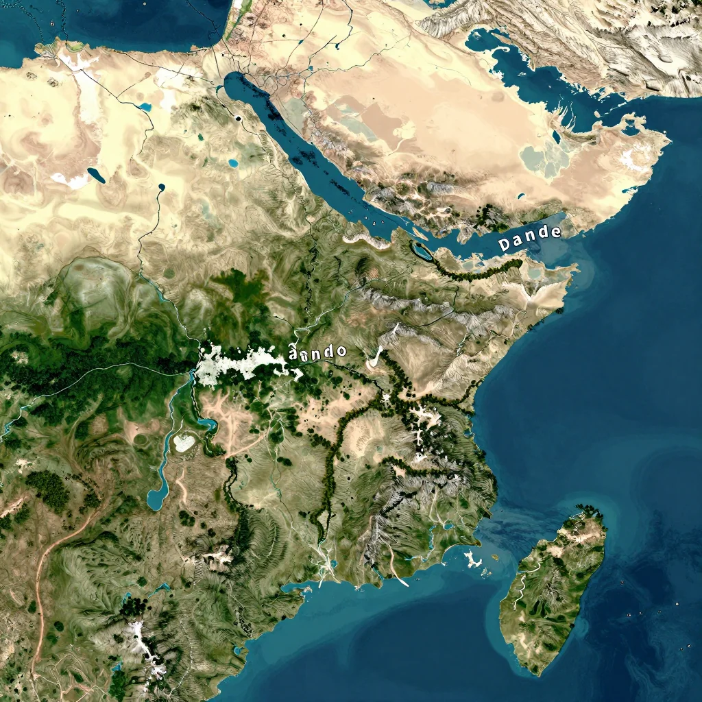 Dande, Angola Physical Geography Map