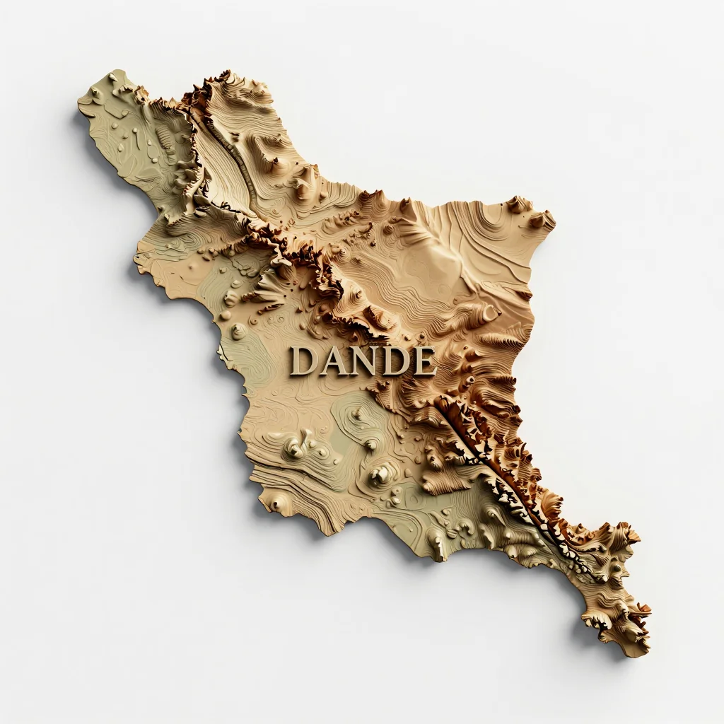 Dande, Angola 3D Topographic