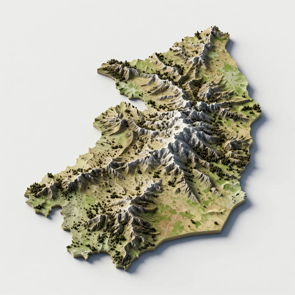 Isometric 3D topographic visualization showing elevation and terrain of Devonshire, Bermuda