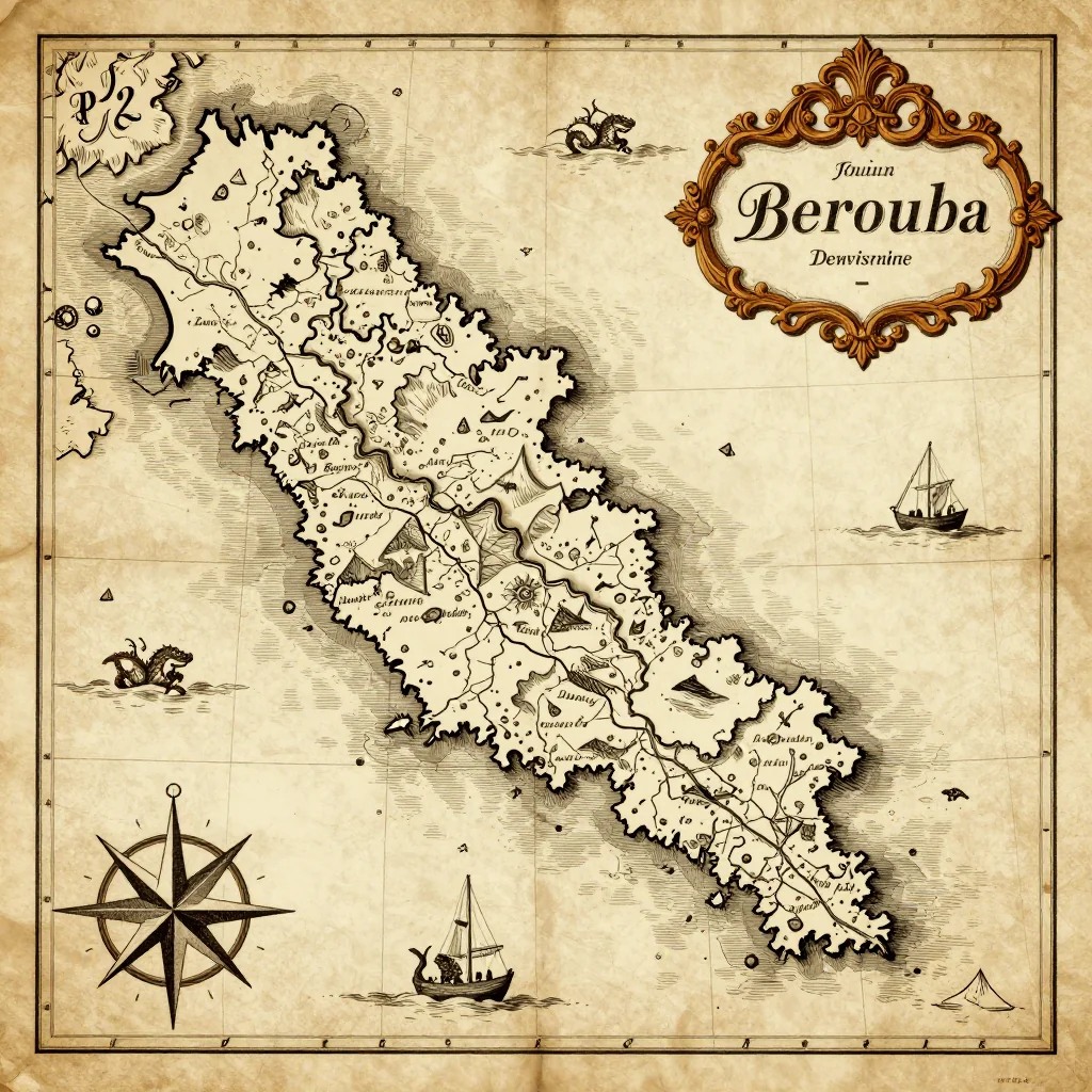 Antique vintage map of Devonshire, Bermuda showing historical cartography style