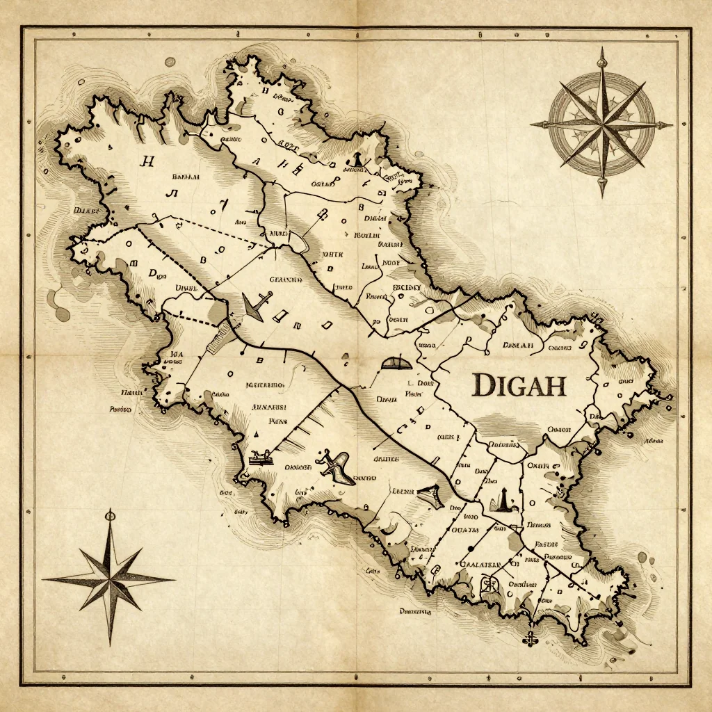 Digah, Azerbaijan Vintage Map